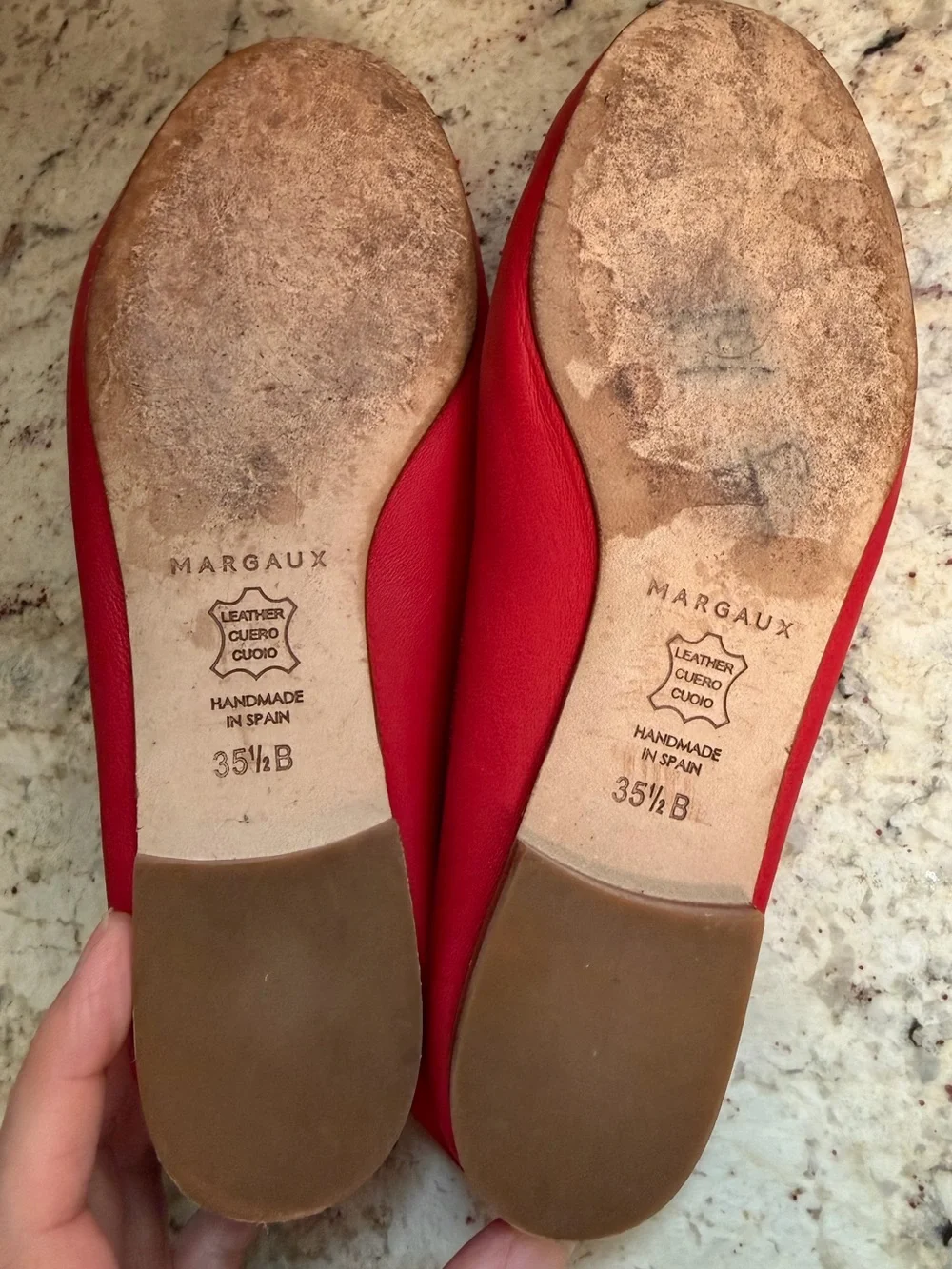 MARGAUX $280 The Demi Red Ballet Flat 35.5 US 5.5 EUC